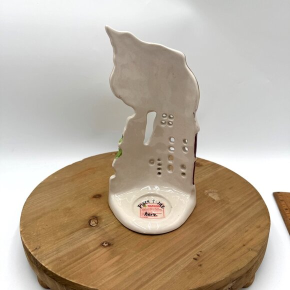 Blue Sky Clayworks Heather Goldminc santa and reindeer House Tea Light Votive ho - Picture 5 of 9